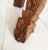 Large Mid-Century Brown Hand Carved Plant Stands, Set of 2 For Sale - Image 9 of 10