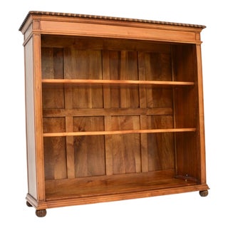 Antique Walnut Open Bookcase, 1920 For Sale