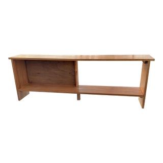 Vintage German-Made Italian Cypress Solid Wood Low Shelf /Shoe Rack For Sale