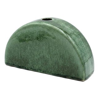 Vintage Green Ceramic Vase, 1970s For Sale