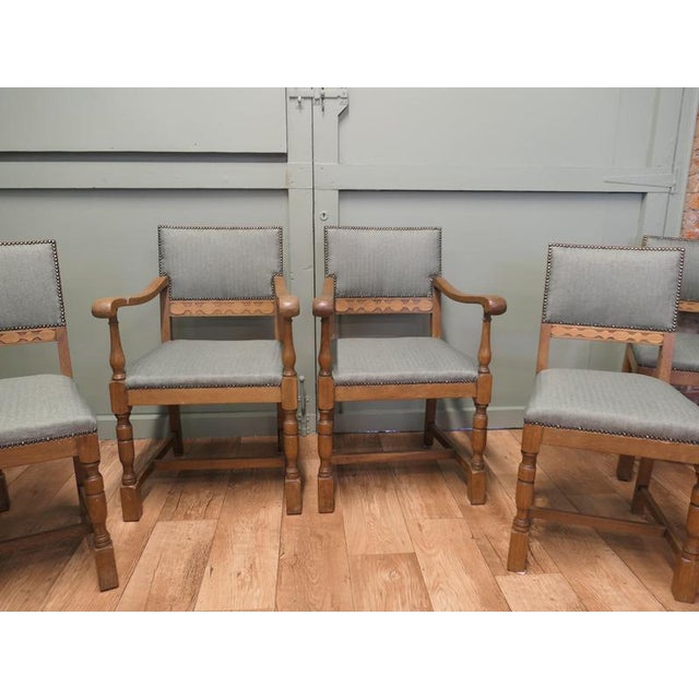 Antique Arts and Crafts Golden Oak Dining Chairs, 1900, Set of 8 For Sale - Image 3 of 8