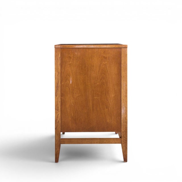 Mid 20th Century Broyhill Brasilia Mid Century Walnut and Brass Offset Credenza and Hutch For Sale - Image 5 of 14