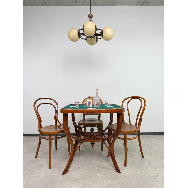 a highly collectible, authentic ceiling chandelier from the famous Czech Cubism / Rondocubism period (circa 1920s–1930s),...