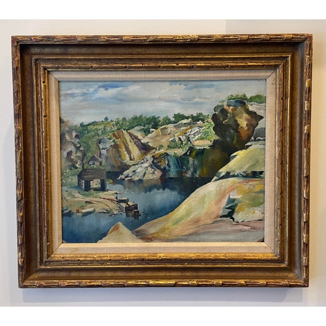 1940s Florence Bowman Adams River Landscape Oil Painting For Sale - Image 10 of 10