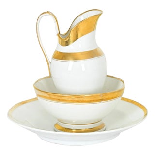 French 19th Century Old Paris Porcelain Bowls & Pitcher - Set of 3 For Sale