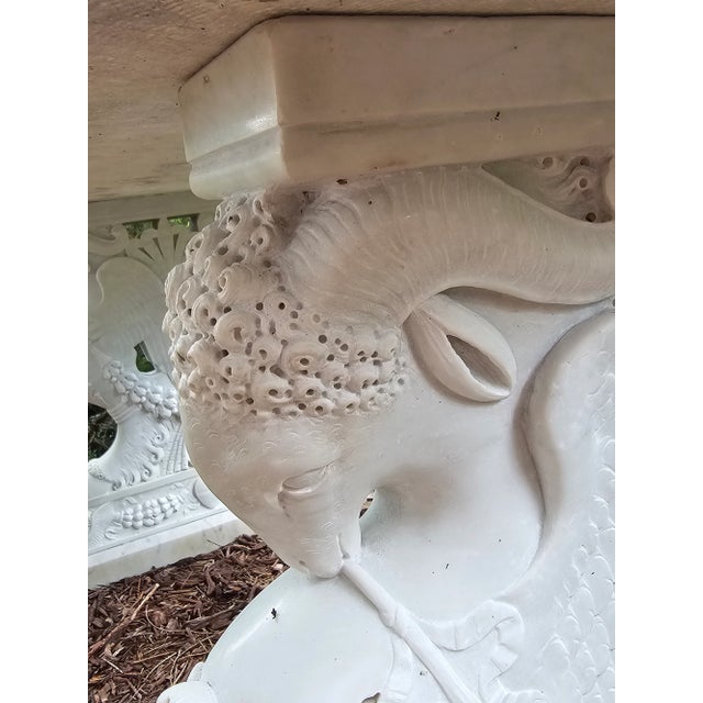 Stone Early 20th Century Antique Carved Marble Garden or Center Table For Sale - Image 7 of 12