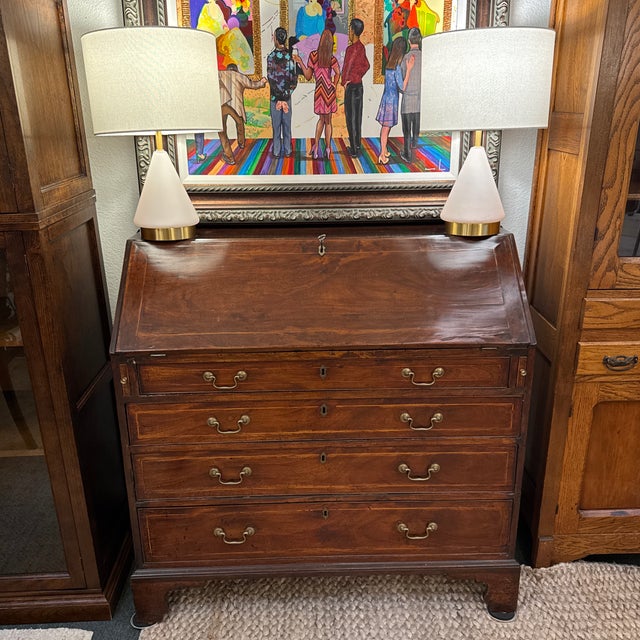 Traditional English Walnut Wood Secretary, Antique For Sale - Image 3 of 12