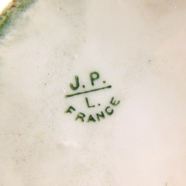 Late 18th Century Green Jean Pouyat Limoges Chocoalate Pot Teapot With Purple Flowers For Sale - Image 9 of 9