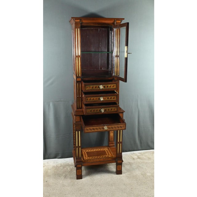 Small Marquetry Display Cabinet For Sale - Image 4 of 18