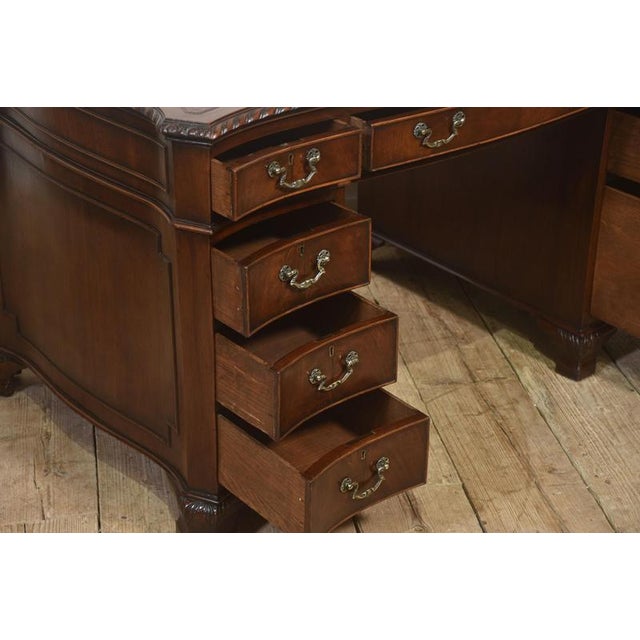 Mahogany Twin-Pedestal Desk, 1890s For Sale - Image 9 of 14