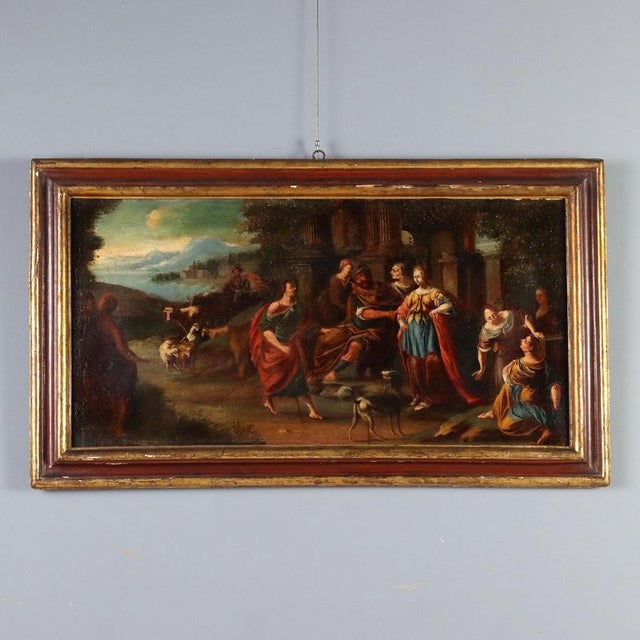 Italian School, Jacob asks Laban for Rachel's hand in marriage, Oil on Canvas For Sale - Image 11 of 11