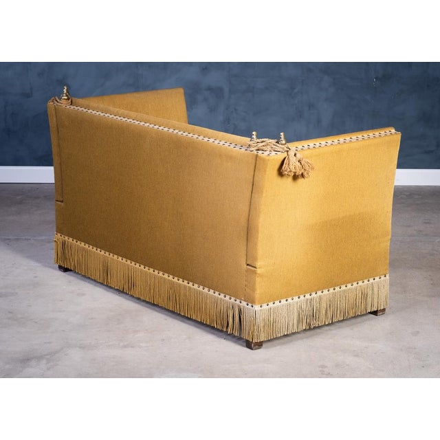 Vintage Green and Yellow Velvet Knole Sofa, 1950s For Sale - Image 9 of 16