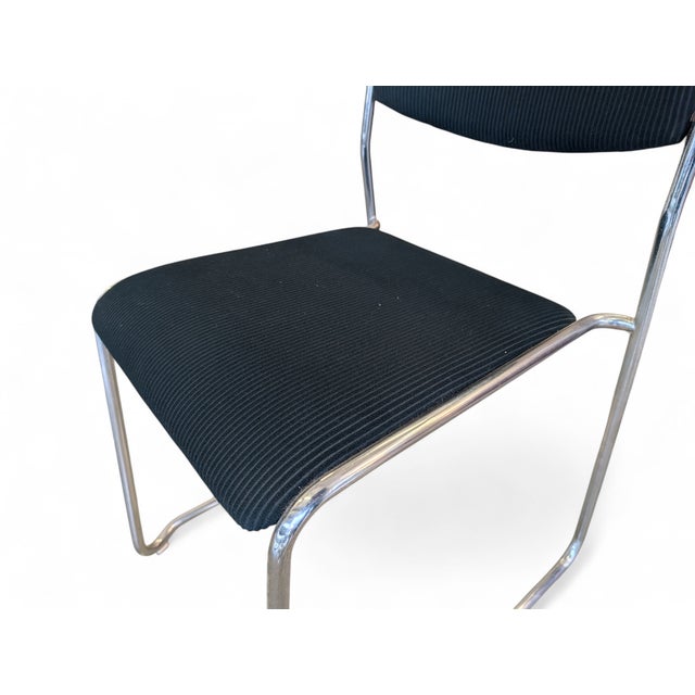 Metal Vintage Fabric and Metal Chairs, Italy, 1980s, Set of 4 For Sale - Image 7 of 9