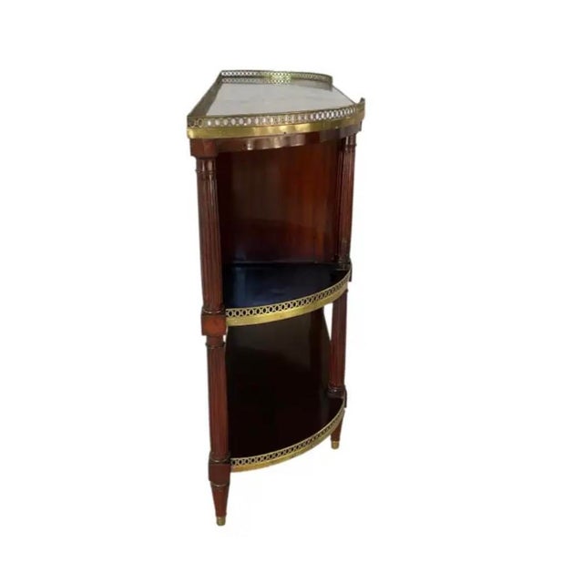 French Mahogany Buffet With Marble Top and Brass Gallery For Sale - Image 13 of 17