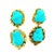 Italian Modernist Turquoise Diamond Textured Gold Earrings, Circa 1970s, A Pair For Sale - Image 10 of 12