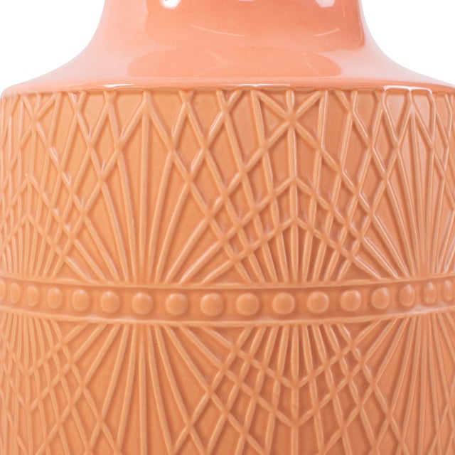 Contemporary Richland Embossed Peach Vase- Medium For Sale - Image 3 of 10