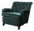 Mid-Century Diamond Tufted Back Viridian Green Velvet Lounge Chair by James Mont For Sale
