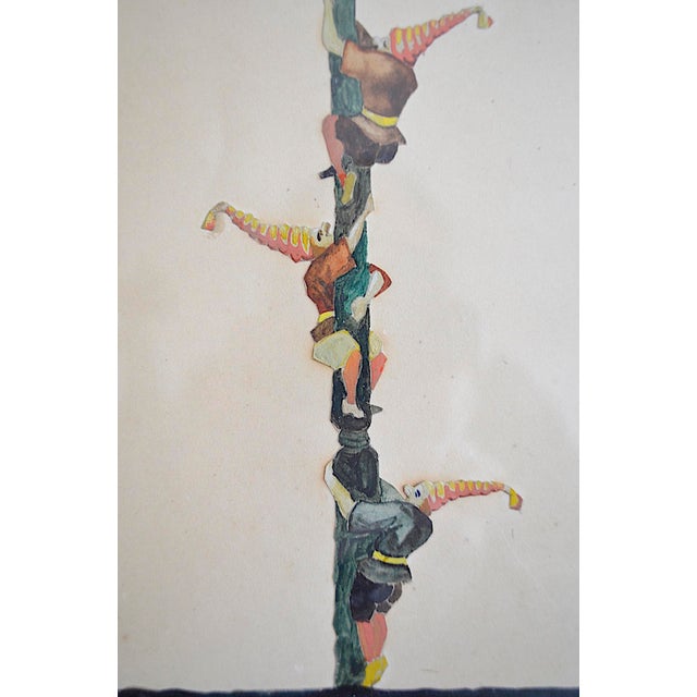 1920s O. Schmieder, Art Nouveau Silhouette, 1921, Gouache For Sale - Image 5 of 8