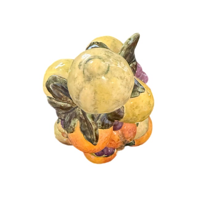 Vintage Italian Style Ceramic Fruit Topiary Centerpiece Sculpture For Sale In Miami - Image 6 of 15