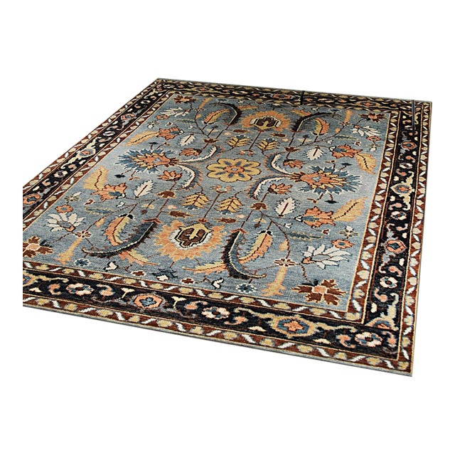 9x12 Ashford Gray Floral Traditional Hand Knotted Wool Carpet Rug For Sale