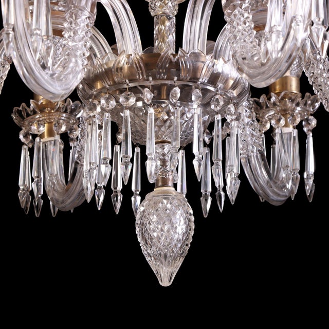 Early 20th Century An Osler Style Cut Crystal Six-Arm Chandelier, C. 1900. For Sale - Image 5 of 10
