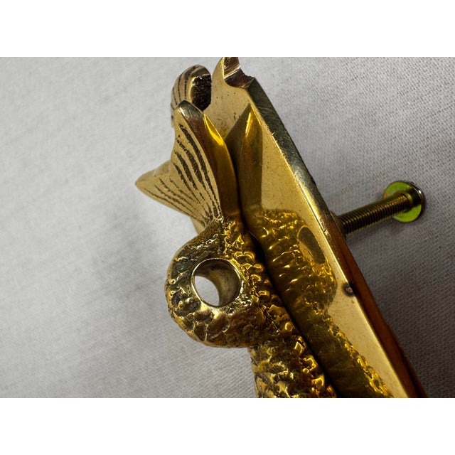 Vintage Hollywood Regency Solid Brass Koi Fish Hardware Cabinetry Knobs Hardware/Pulls, Set of 3 For Sale - Image 12 of 12