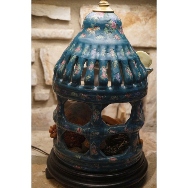 1950s Chinese Ceramic Birdcage Lamp For Sale - Image 11 of 13