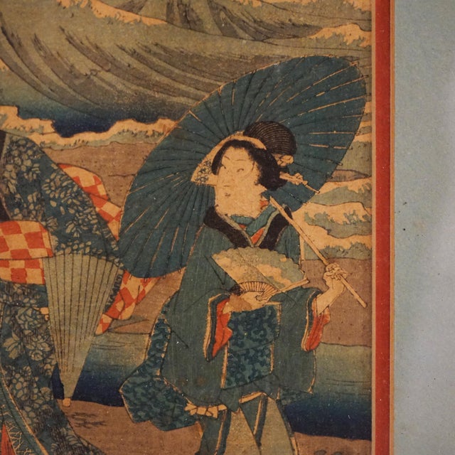 Japanese woodblock prints : artists,pub… Antique Japanese Woodblock Print by Sadatora, Exterior Genre