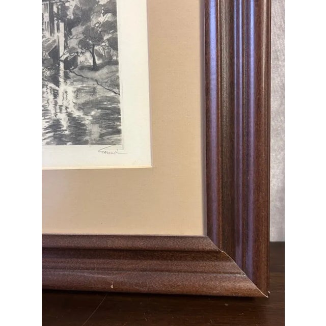 Pair of Vintage Signed Framed Etchings of Chartres Cathedral, Mid-Century For Sale - Image 13 of 15