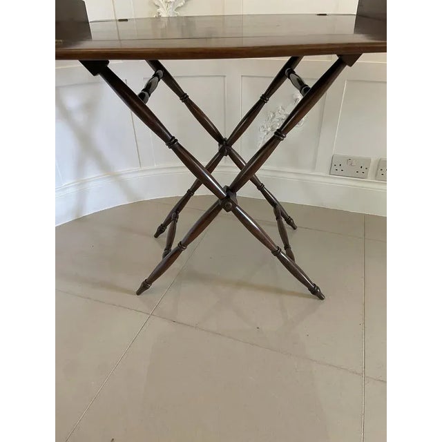 Wood Antique Victorian Rosewood Butlers Tray on Stand For Sale - Image 7 of 15