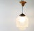 Metal Vintage Art Deco Pendant Light in Glass, 1930s For Sale - Image 7 of 9