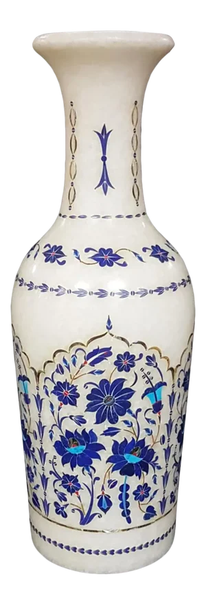 Marble Inlay Lapis Lazuli Vase