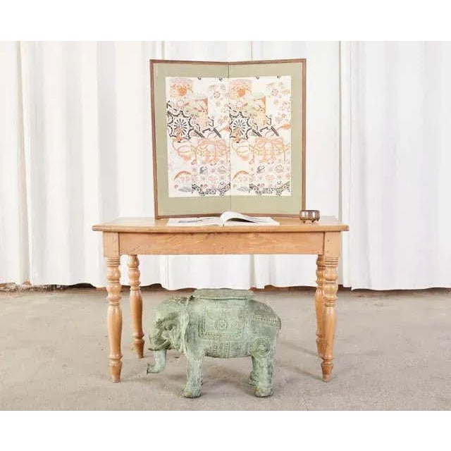 Rustic 19th century country French farmhouse console table or sofa table. Crafted from slabs of fruitwood over 1 inch...