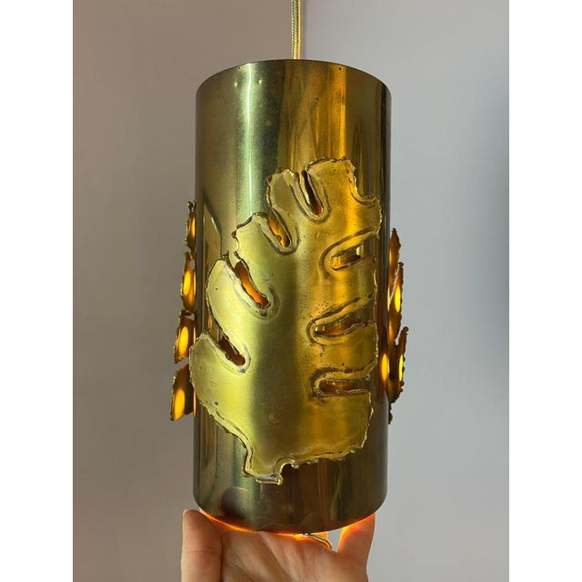 Pendant Light with Brass Leaves by Svend Aage Holm Sørensen For Sale - Image 10 of 11