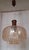Vintage Ceiling Lamp with Amber-Tinted Glass Shade on Mahogany and Brass Mount, 1980s For Sale - Image 6 of 7