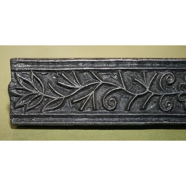 Wood Antique Hand Carved Floral Boarder Printing Block for Wallpaper For Sale - Image 7 of 12