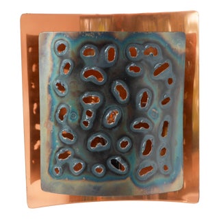 Vintage Brutalist Copper Wall Sconce from Boréns, 1960s For Sale