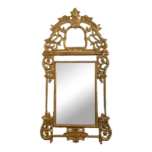 Mid Century Baroque Carved and Giltwood Mirror