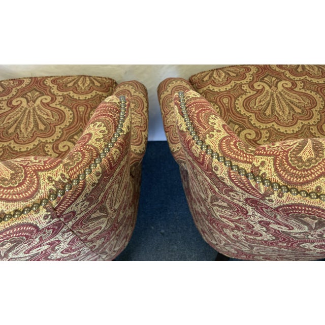 Lexington Home Brands Wing Chairs With Nailhead Trim - A Pair For Sale - Image 11 of 18