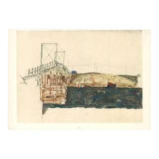 Egon Schiele Lithograph 32 the Bridge 1968 For Sale