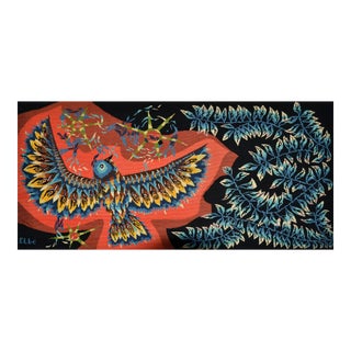 Marked Original Elbe Handcrafted Wool French Tapestry Maison Margot Paris 1940 For Sale
