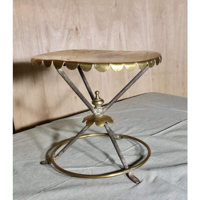Brass and Iron Trivet Side Table For Sale - Image 6 of 7
