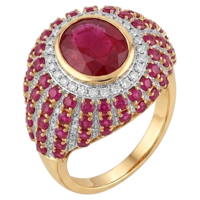 Gemstone details Gold Purity: 18K Solid Gold Ruby: 1.67 cts Diamond: 0.47 cts 18K gold Net weight: 3.37 grams Gross...