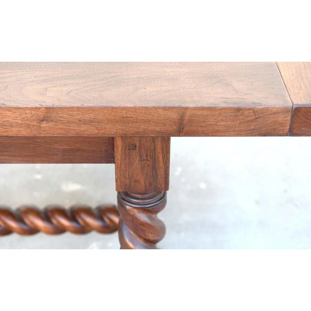 Expandable Barley Twist Dining Table Made from Walnut by Petersen Antiques For Sale - Image 12 of 13