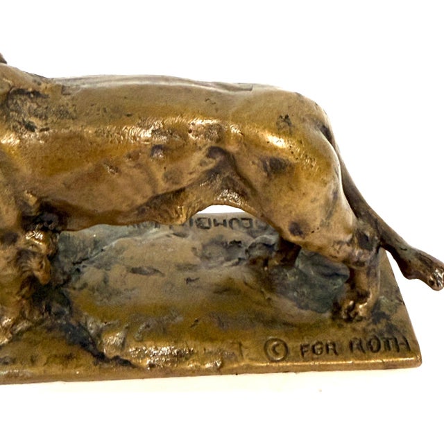 Early 20th Century Frederick G. R. Roth “Columbia Lion” American Bronze Animalier Sculpture For Sale - Image 4 of 15