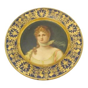 Vienna Art Tin Portrait Plate - Woman Wearing Scarf