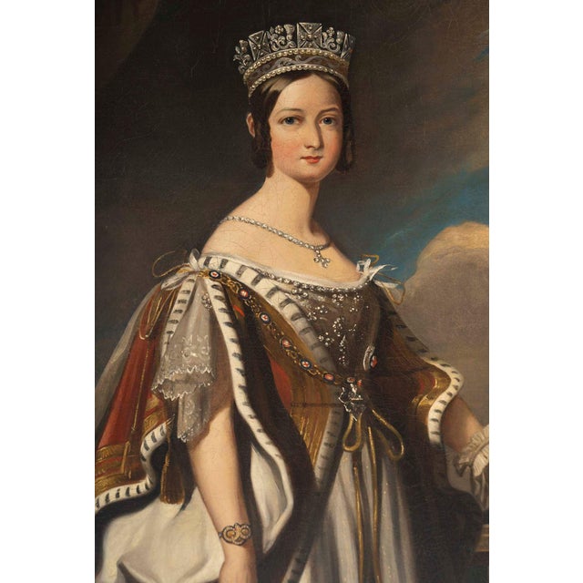 Portrait of Queen Victoria, 19th Century, Oil on Canvas, Framed For Sale - Image 3 of 9