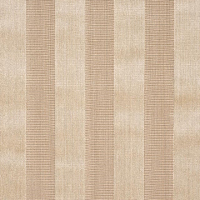 SAMPLE - Schumacher Cunard Strie Velvet Fabric In Champagne For Sale