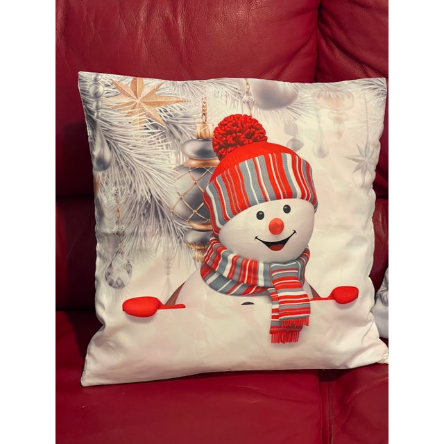 Super cute pair Snowmen Holiday Pillows covers.