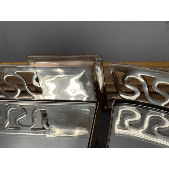 Castilian Silver Plate Mirrored Three Piece Centerpiece Display, Vintage For Sale - Image 10 of 12